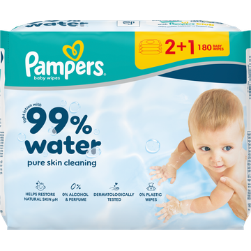 Pampers 99% Water 180 Babydoekjes