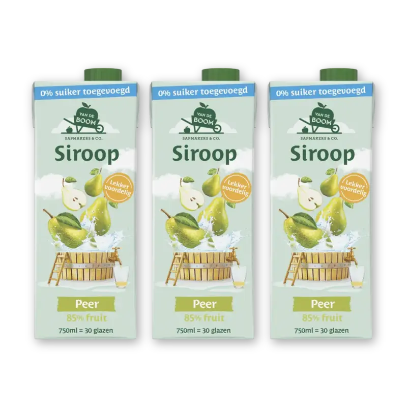 Van de Boom Peer siroop 0% suiker 3-pack