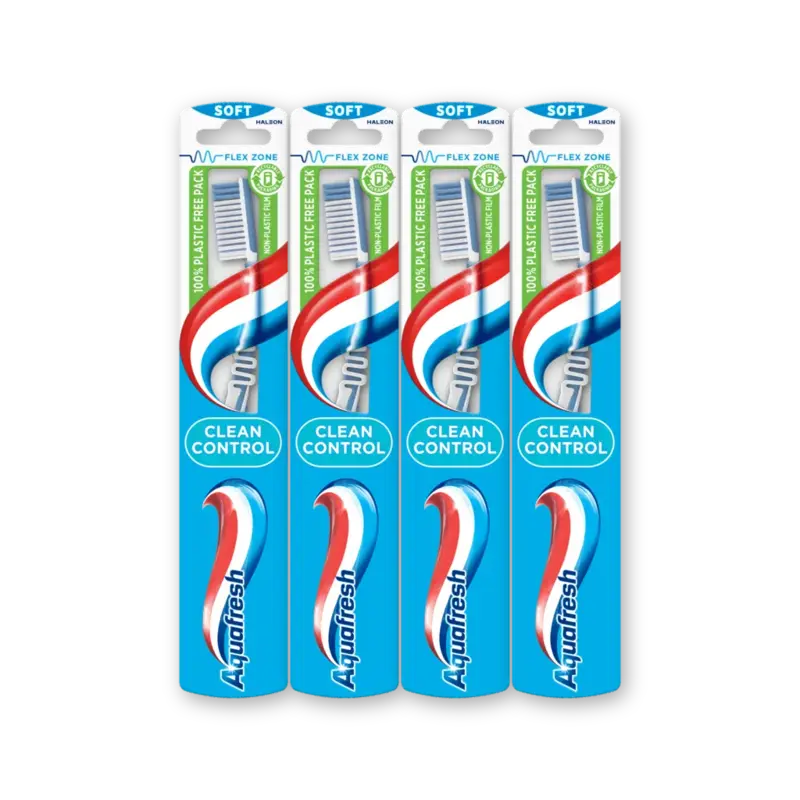 Aquafresh Clean control soft tandenborstel 4-pack