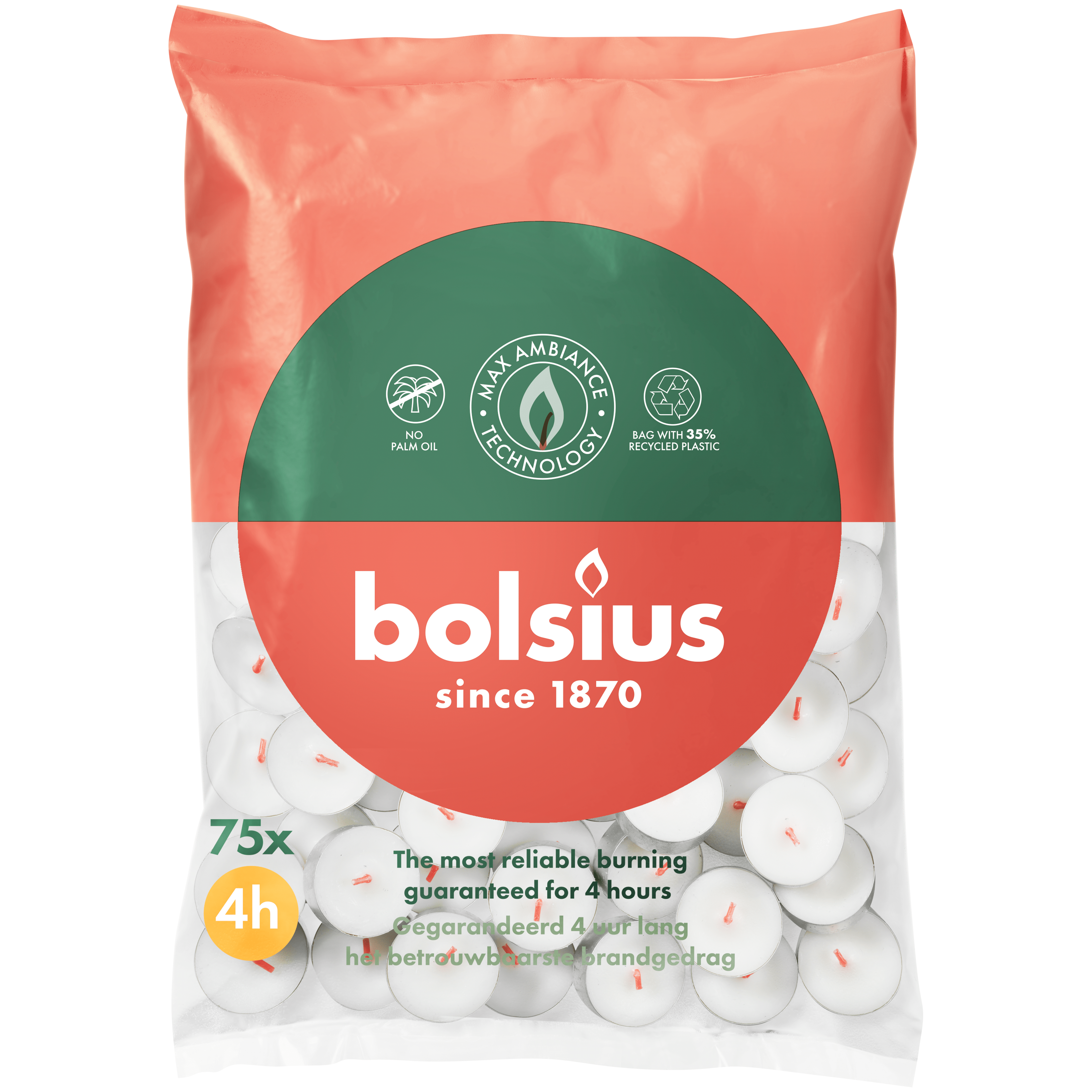 Bolsius Theelicht 4-uur zak 75