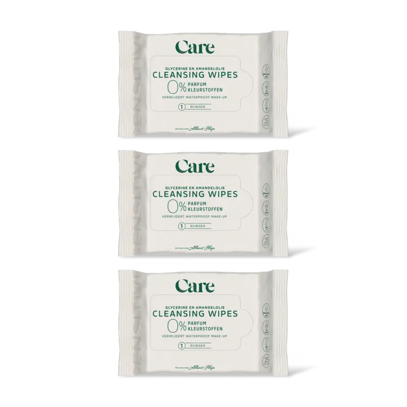 Care Sensitive cleansing wipes 0% 3-pack