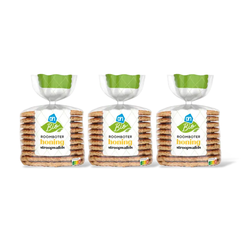 AH Biologisch Honing stroopwafels 3-pack
