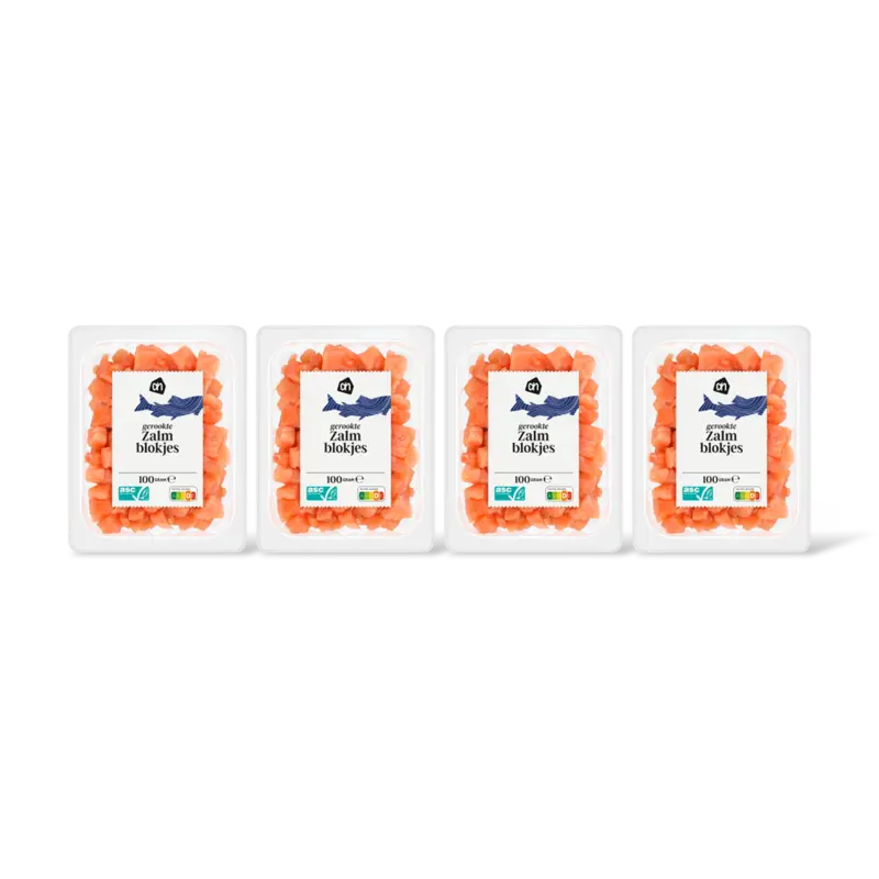 AH Gerookte zalmblokjes 4-pack