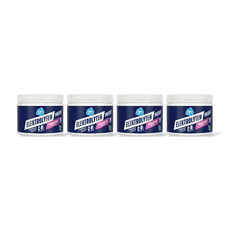 AH Elektrolyten poeder frambozen smaak 4-pk