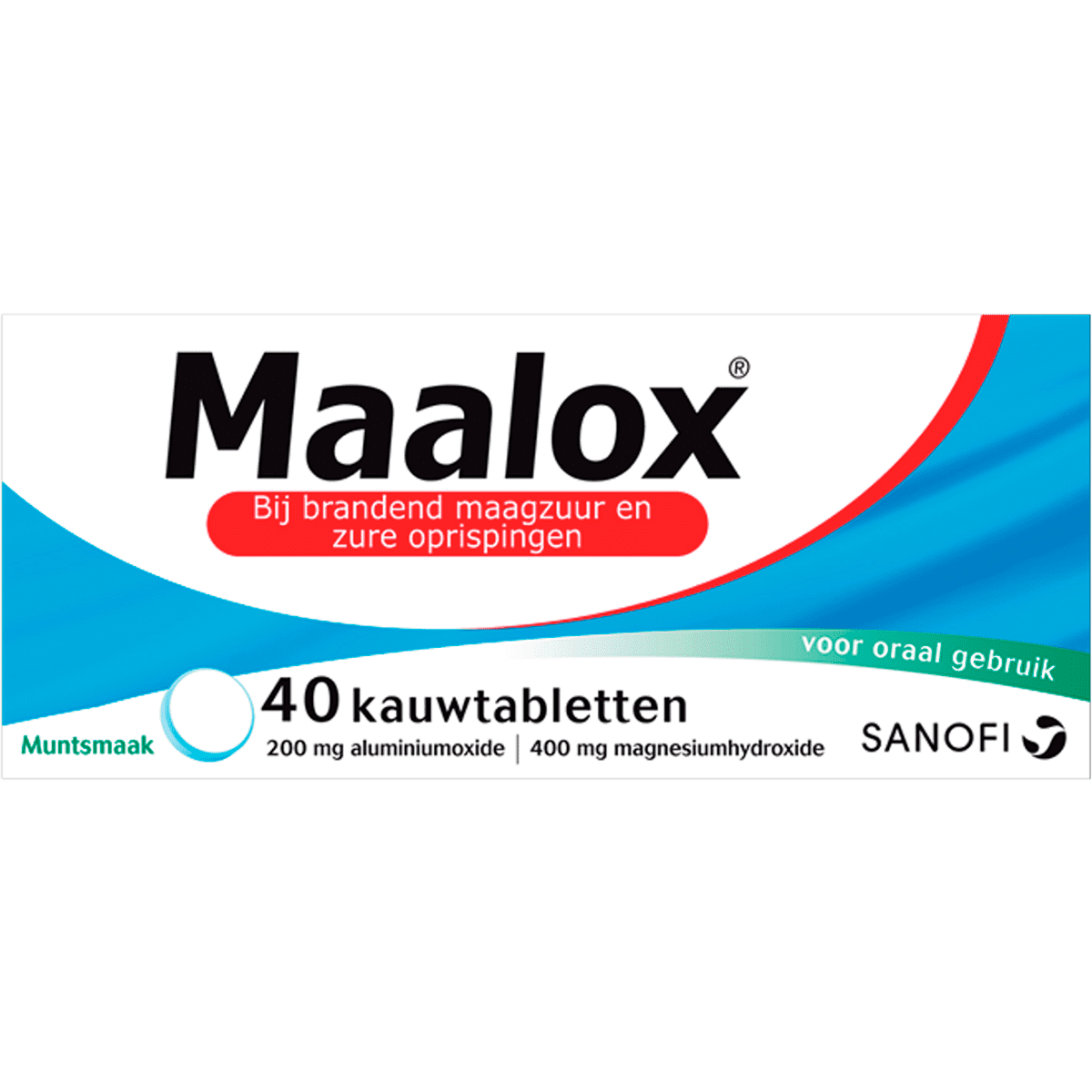 Maalox Muntsmaak Bij Brandend Maagzuur Kauwtabletten 40 stuks