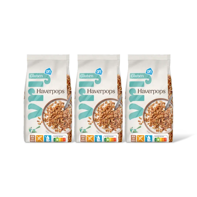 AH Glutenvrij Vezelrijke haverpops 3-pack
