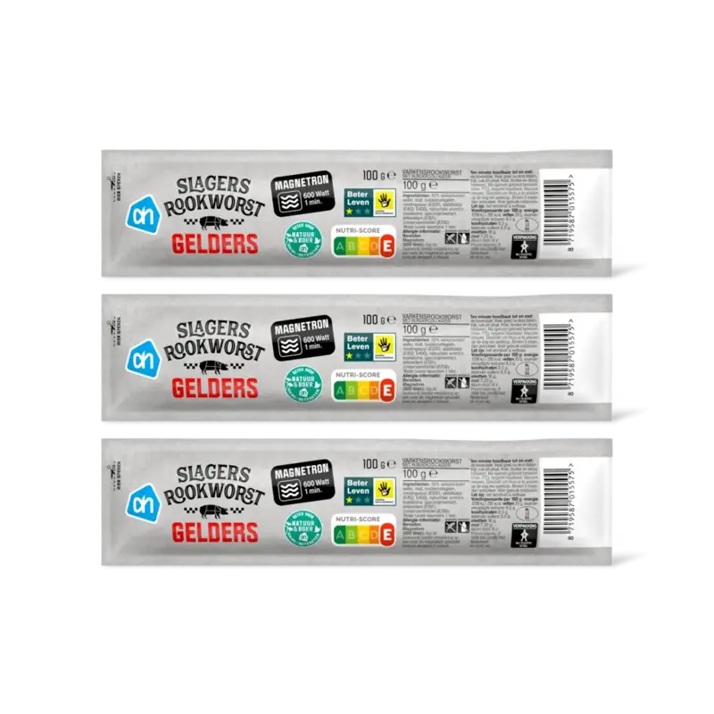AH Slagersrookworst Gelders 3-pack