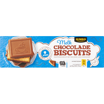 Jumbo Melkchocolade Biscuits 9 Stuks 125 g