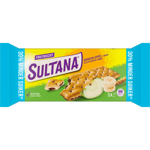 Sultana Fruitbiscuits banaan appel 30%