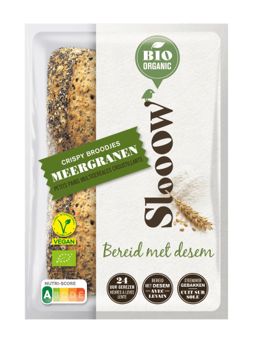 Slooow BIO Crispy Meergranenbroodjes 4 stuks