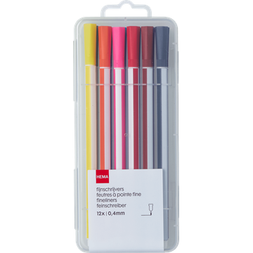 HEMA Fijnschrijvers 0,4 mm 12 Stuks