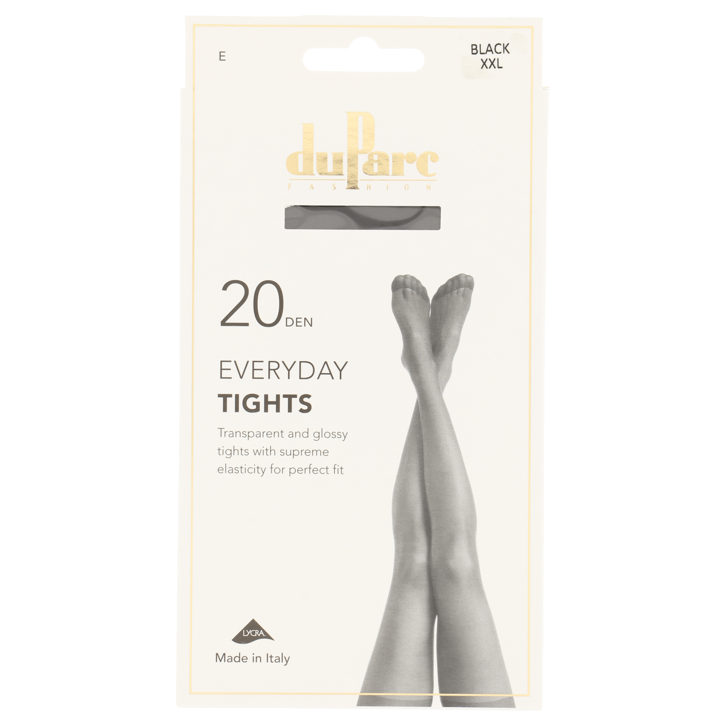 DuParc Panty Lycra 20D Glans Zwart XXL