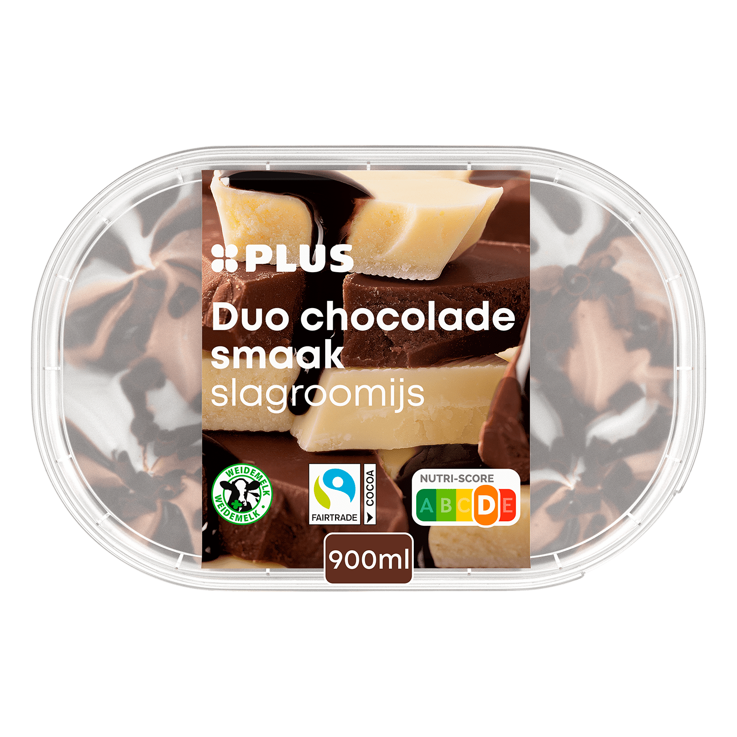 PLUS slagroomijs duo chocolade