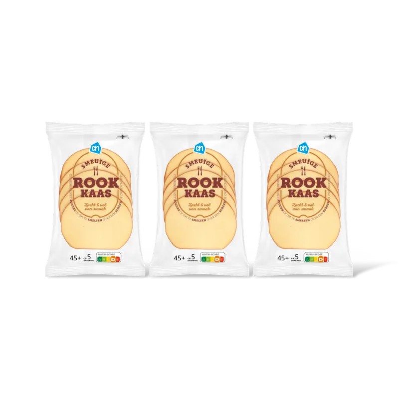 AH Smeuïge rookkaas 45+ plakken 3-pack