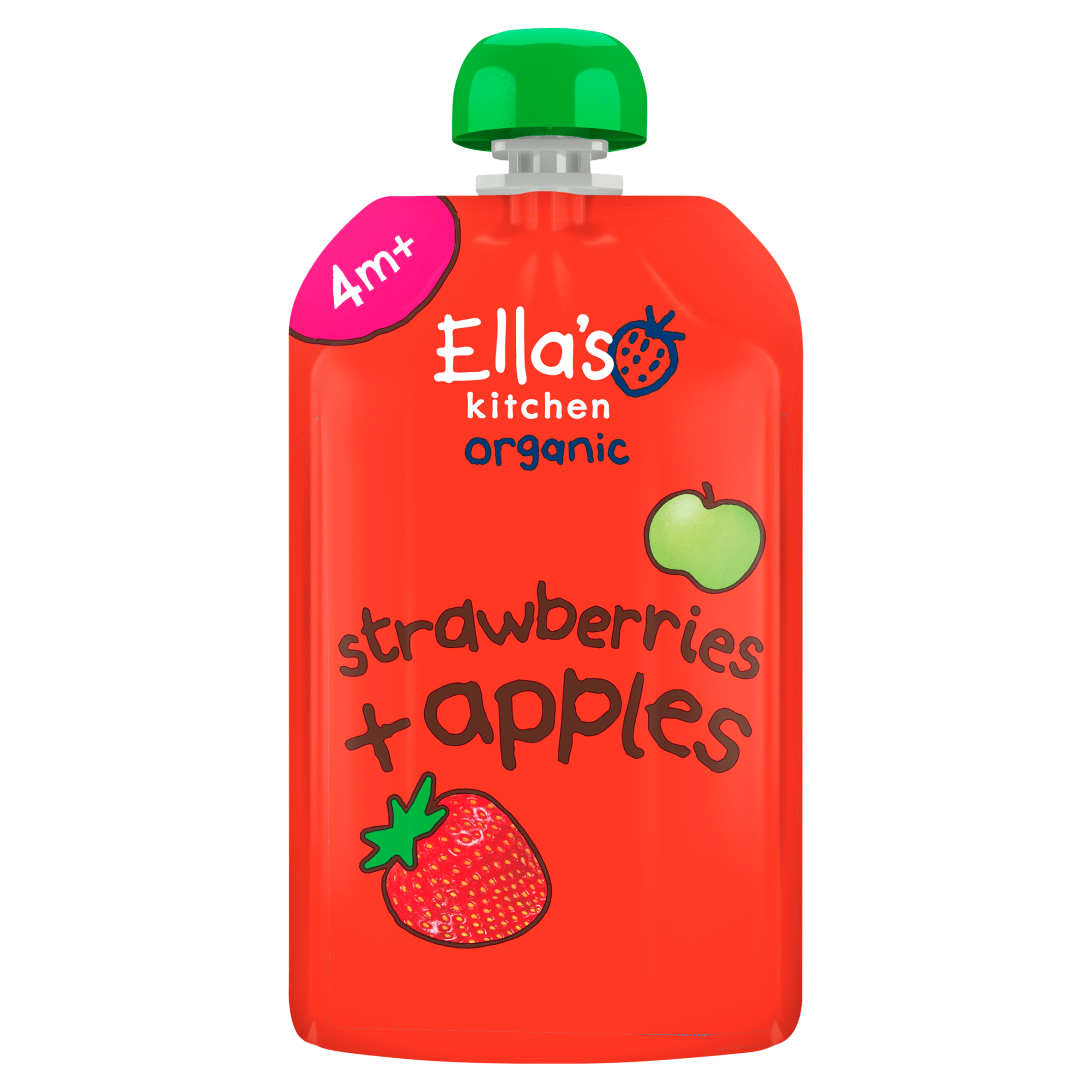 Ella's Kitchen Knijpfruit aardbei + appel 4m+