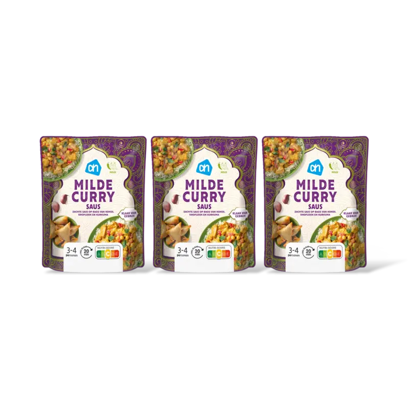 AH Milde curry saus 3-pack