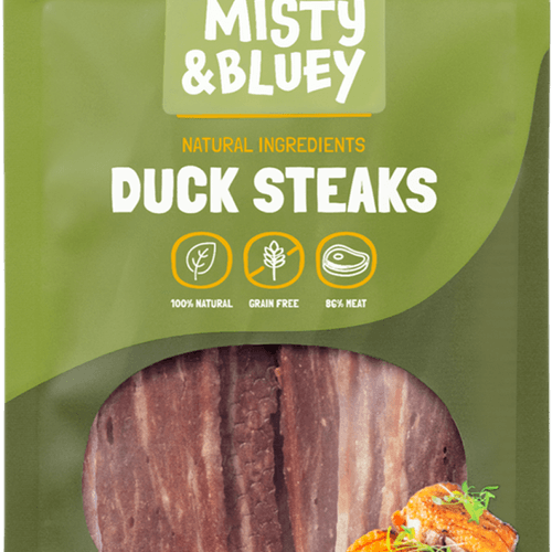 Misty & Bluey Hondensnacks duck steaks