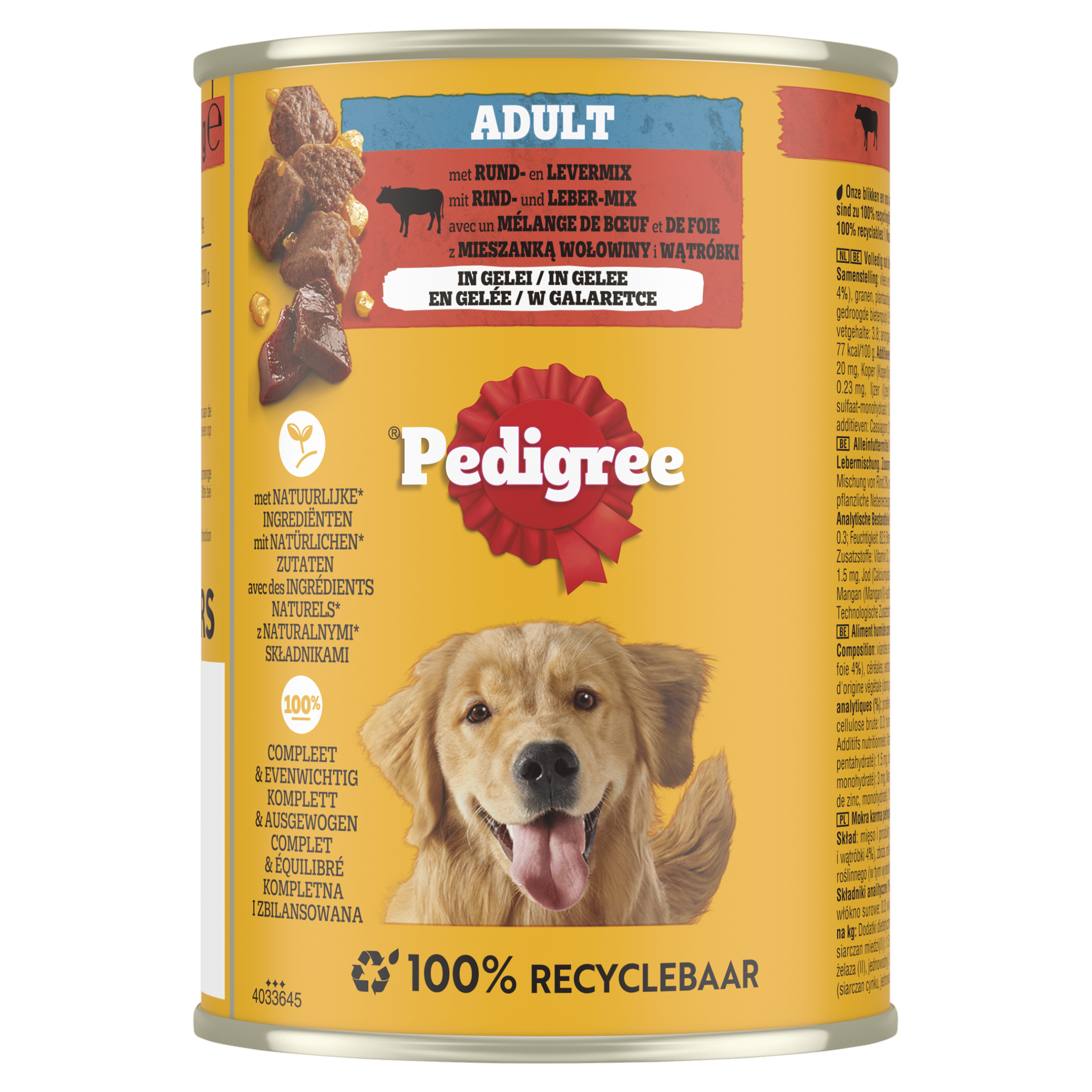 Pedigree blik rund