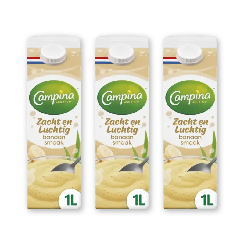 Campina Zacht en luchtig banaansmaak 3-pack