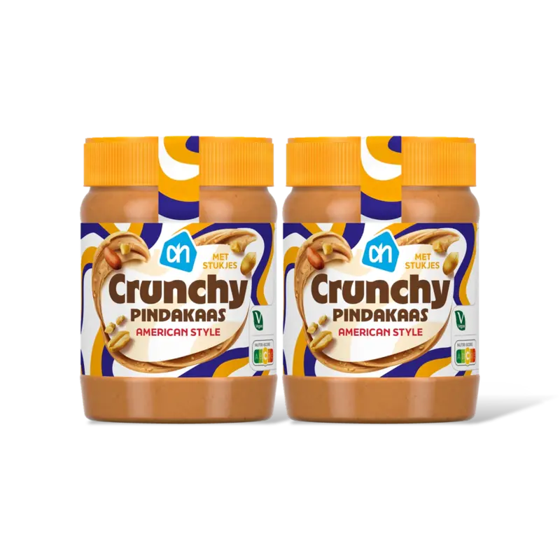 AH Crunch pindakaas America style stkjs 2pk