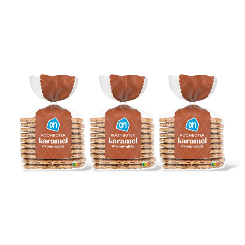 AH Roomboter karamel stroopwafels 3-pack