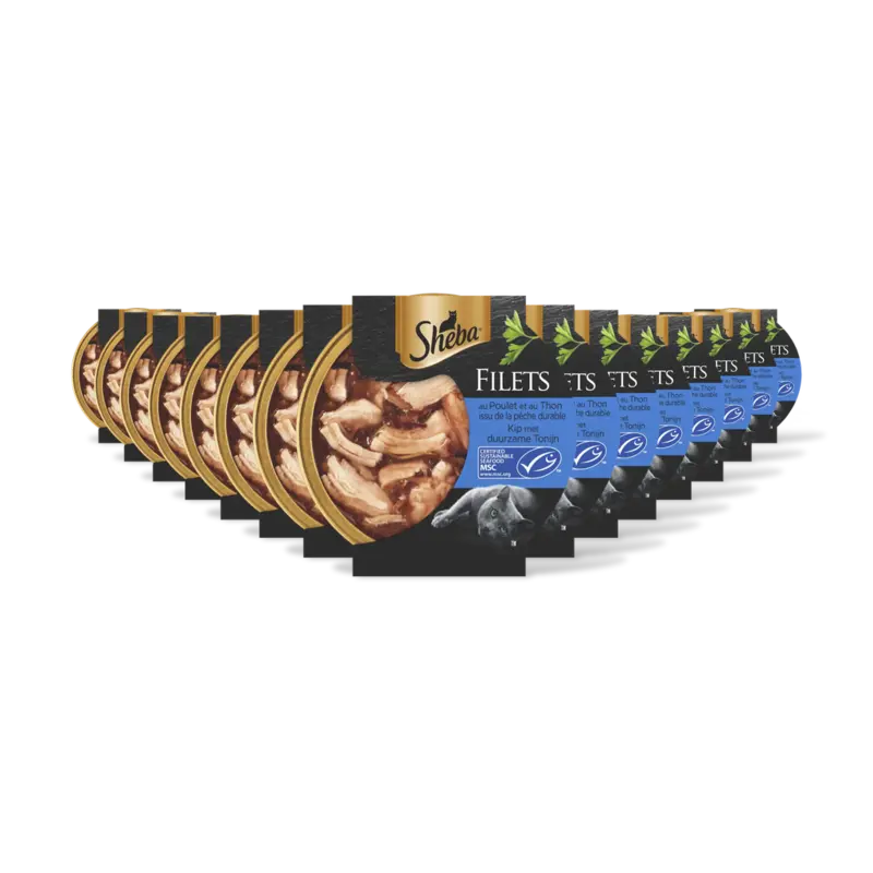 Sheba Filets kip met duurzame tonijn 15-pack