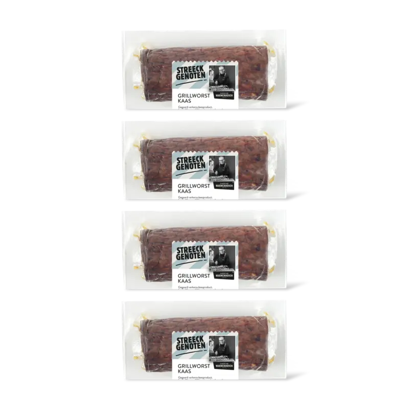 Streeckgenoten Grillworst kaas stukje 4-pack