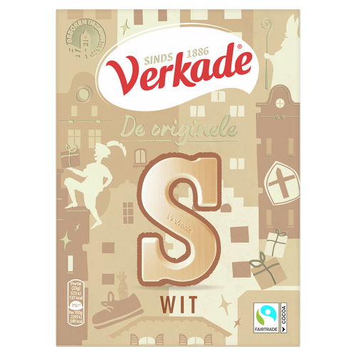 Verkade Chocolade letter S wit