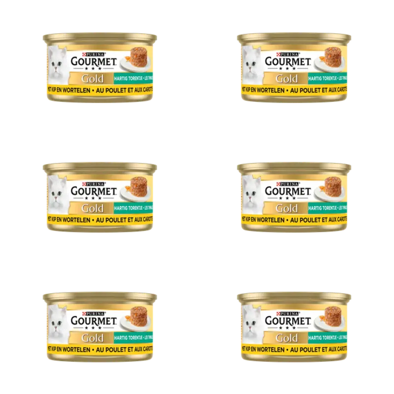 Gourmet Gold hartig torentje kip & wortel 6-pack