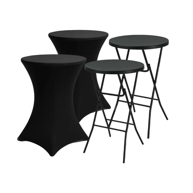 Brixy Statafel met rok zwart 2 stuks