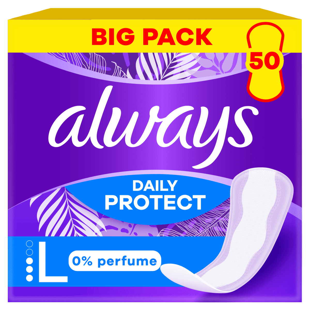Always Inlegkruisjes Daily Protect 0% Perfume Long Big Pack 50 stuks