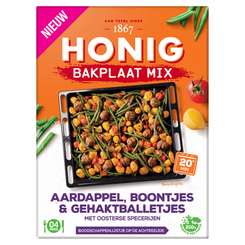 Honig Bakplaat mix boontjes&gehaktballetjes