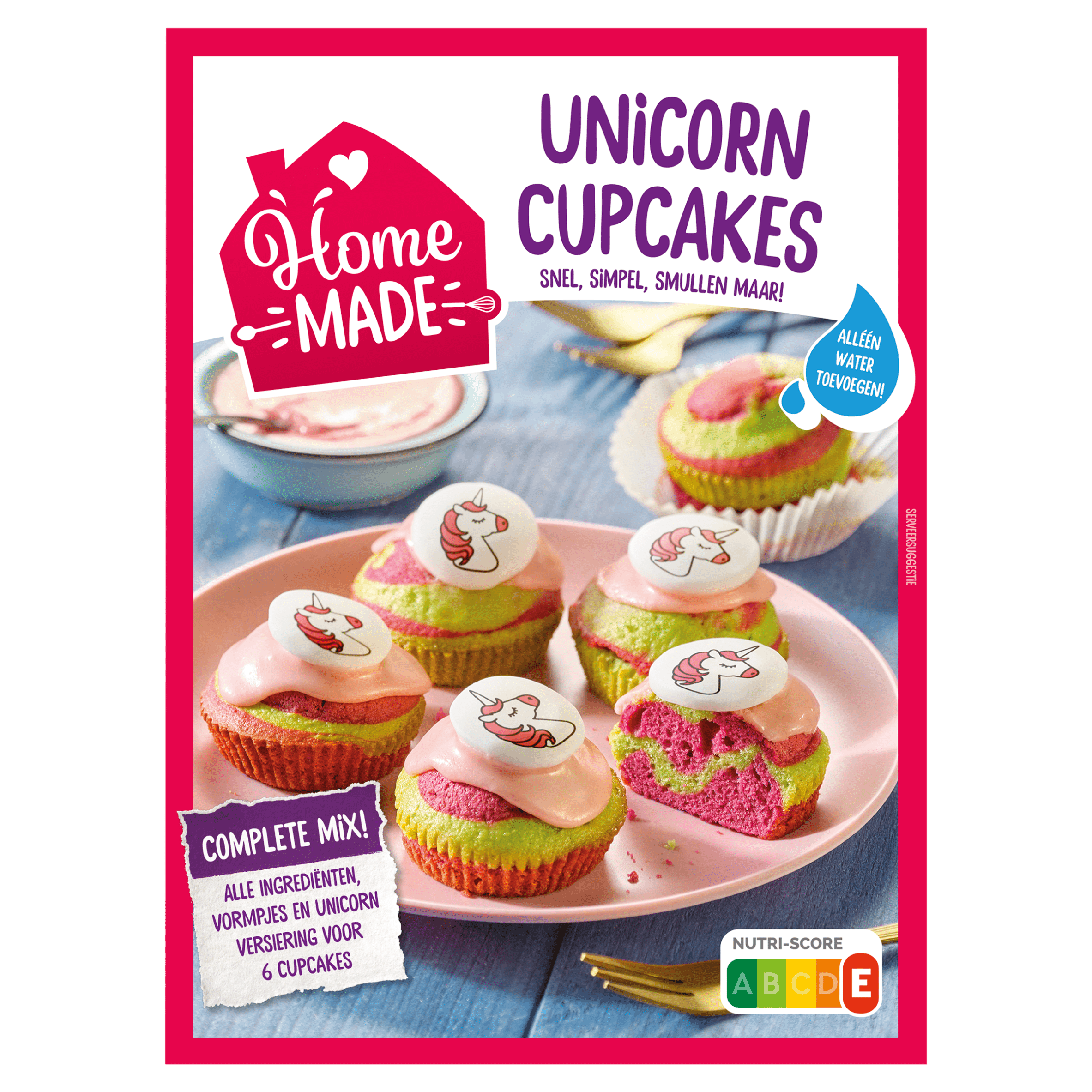 Homemade Unicorn cupcake bakmix