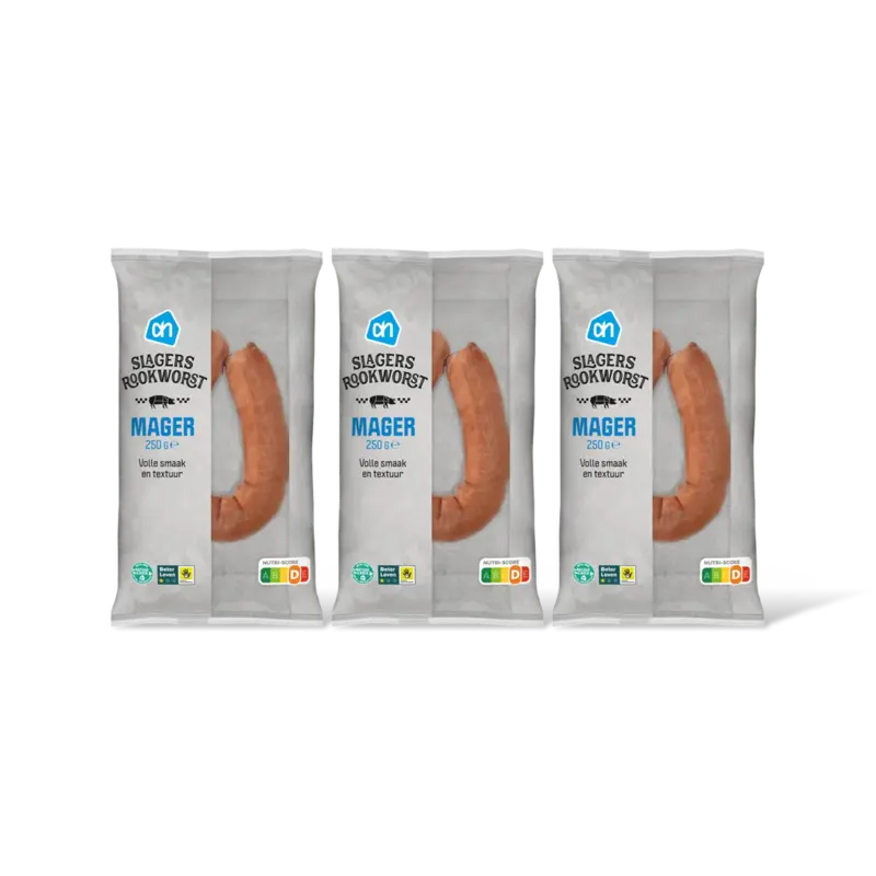 AH Magere slagersrookworst 3-pack