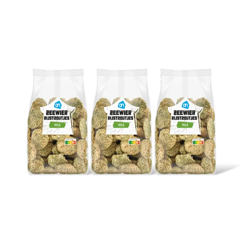 AH Zeewier rijstzoutjes mild 3-pack