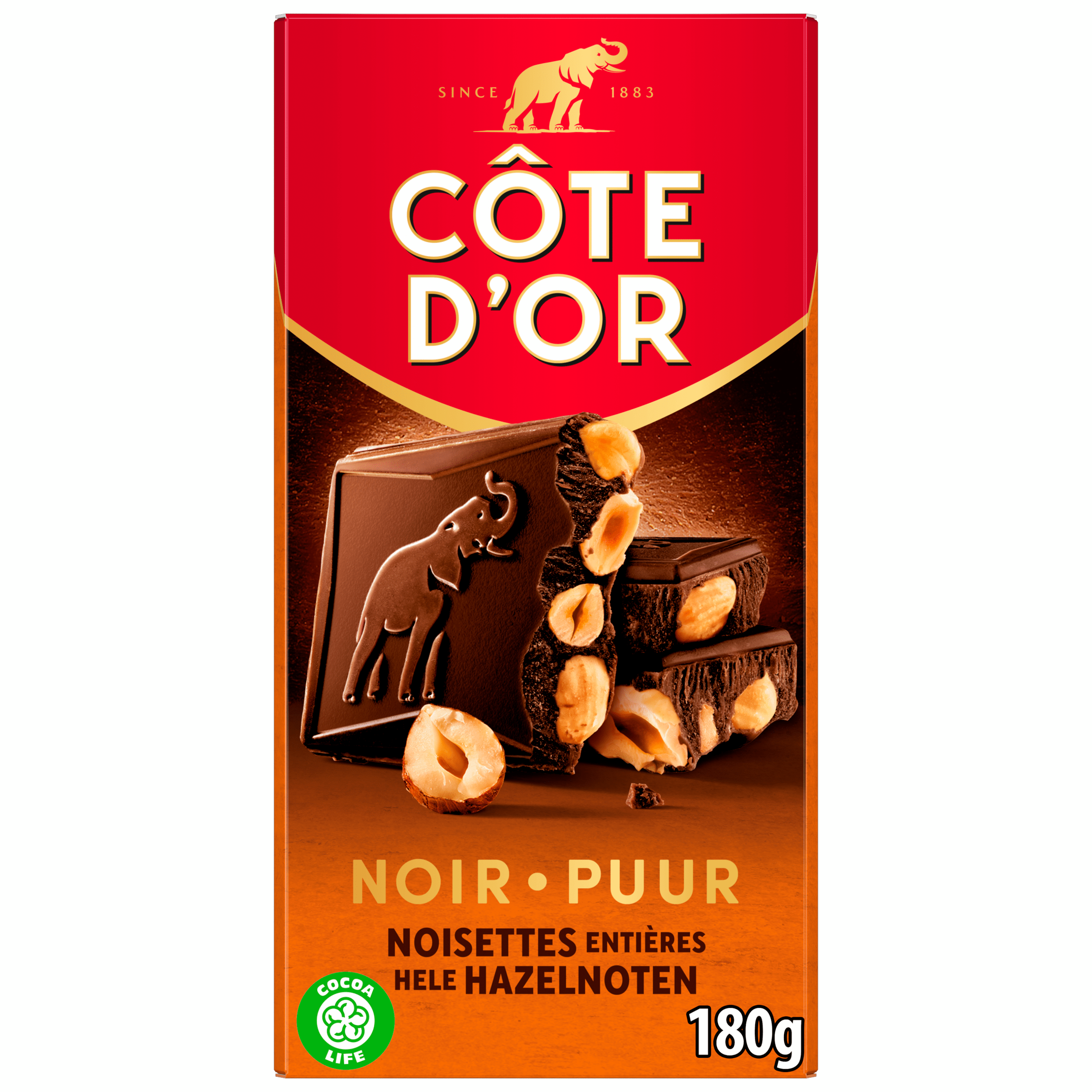 Côte d'Or Chocoladereep Puur Hele Hazelnoten