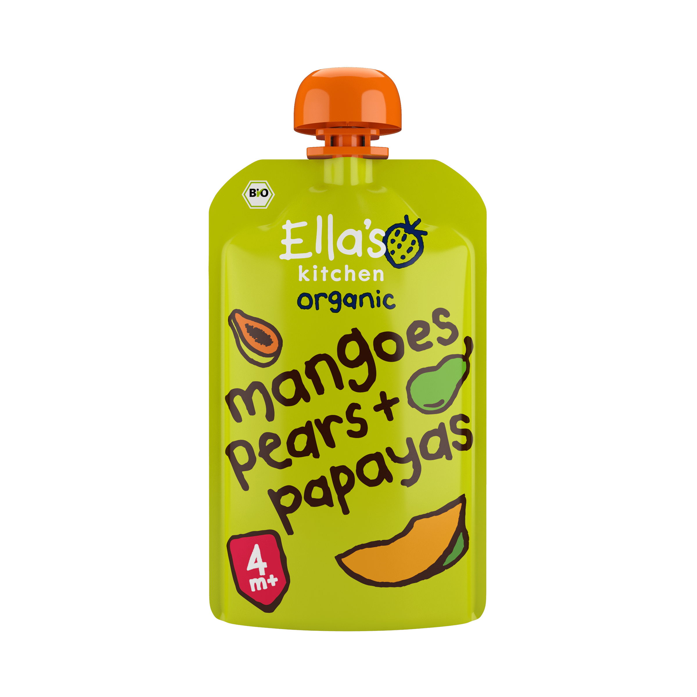 Ella's Kitchen Knijpfruit mango, peer + papaya 4m+