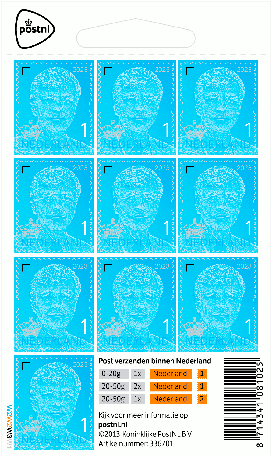 Merkloos Postzegels Koning Willem Alexander 1