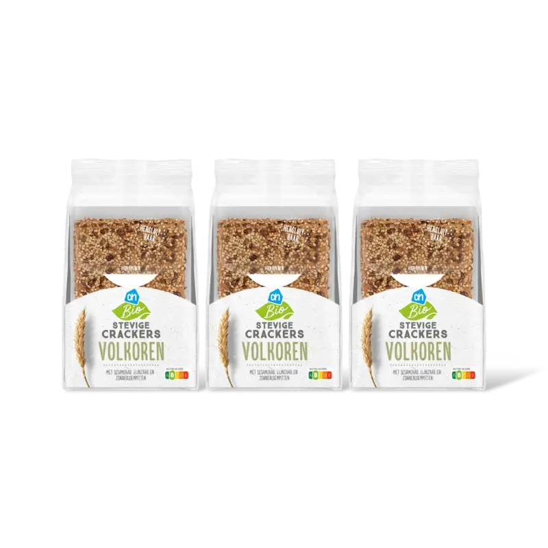 AH Biologisch Stevige crackers volkoren 3-pack