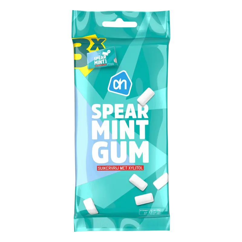 AH Spearmint gum suikervrij 3-pack