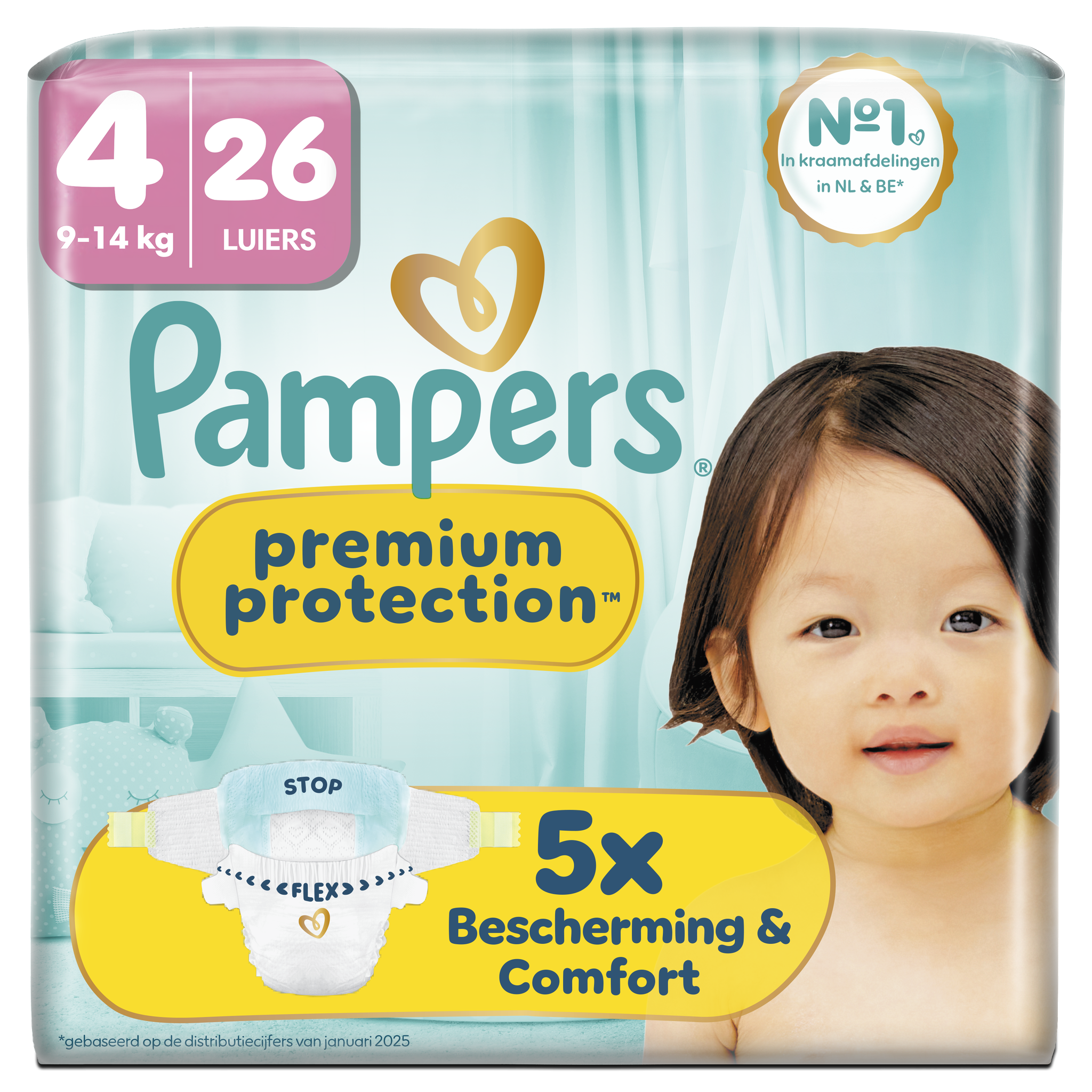 Pampers Premium Protection Luiers Maat 4 9-14 kg 26 stuks