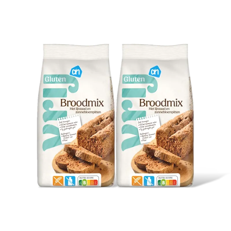 AH Glutenvrij Broodmix met lijnzaad & zonnebloempi 2pk