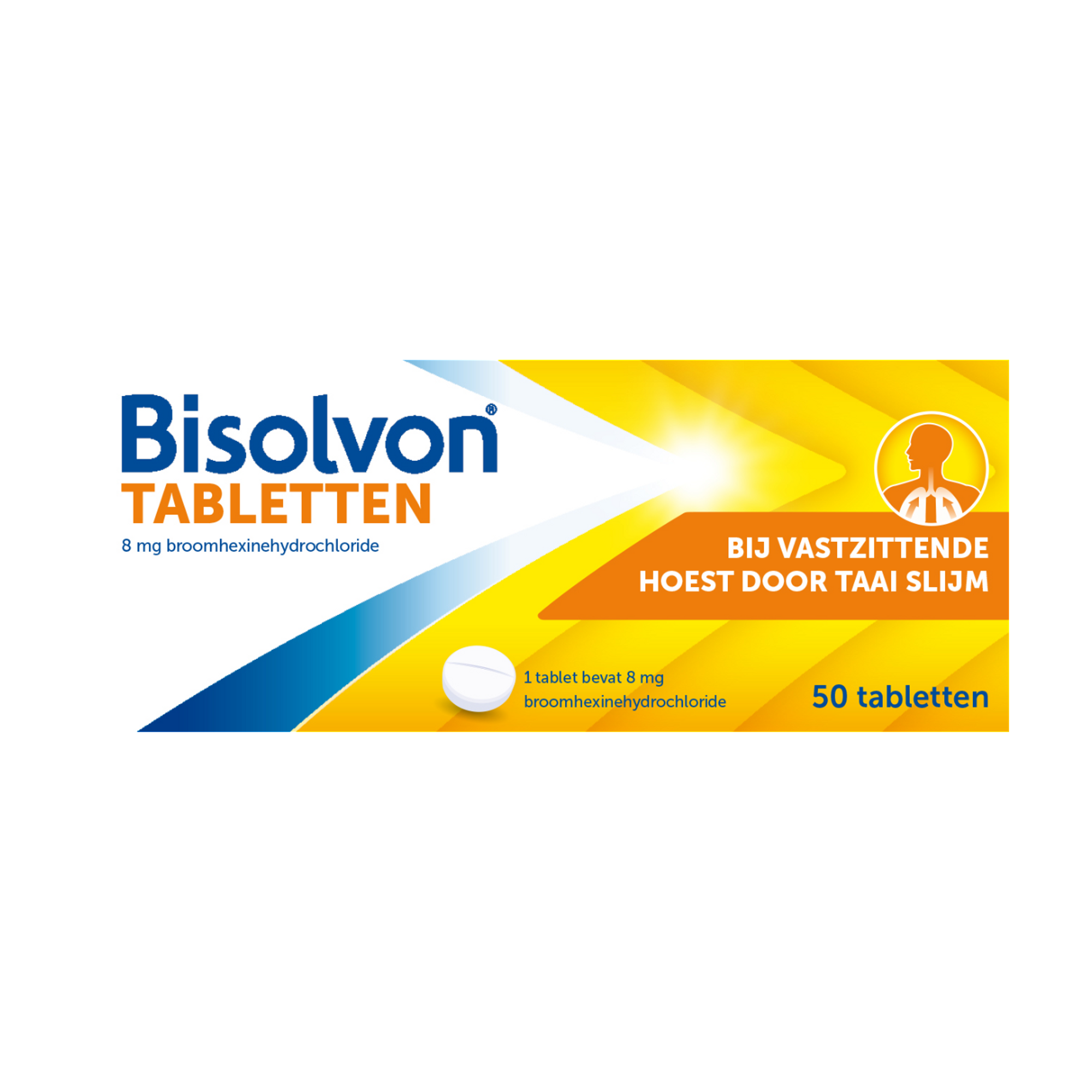 Bisolvon Bij Vastzittende Hoest Voor Volwassen 8 MG Tabletten 50 stuks
