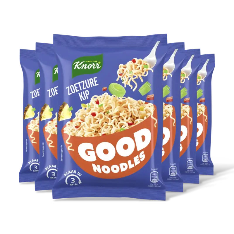 Knorr Good noodles zoetzure kip 6-pack