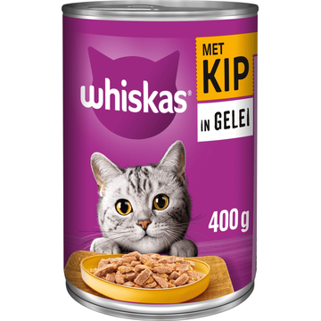 Whiskas in gelei kattennatvoer kip blik 400 g