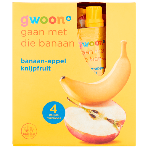 G'woon Knijpfruit appel-banaan 4 stuks