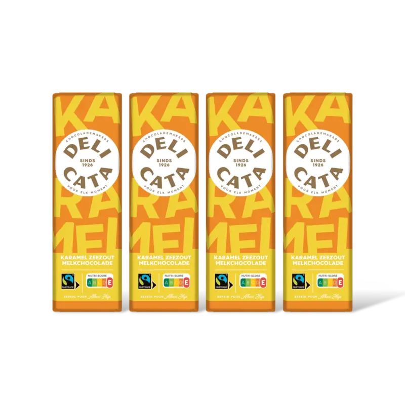 Delicata Reep melkchocolade karamel zeezout 4-pck