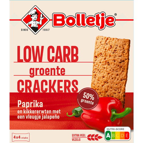 Bolletje Lowcarb groentecrackers paprika