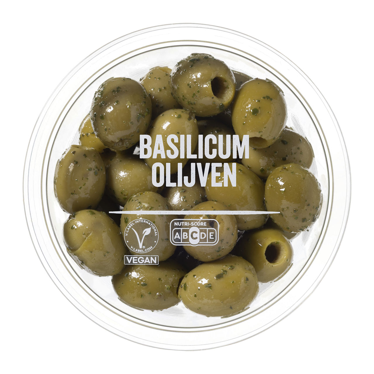 Verse olijven met basilicum
