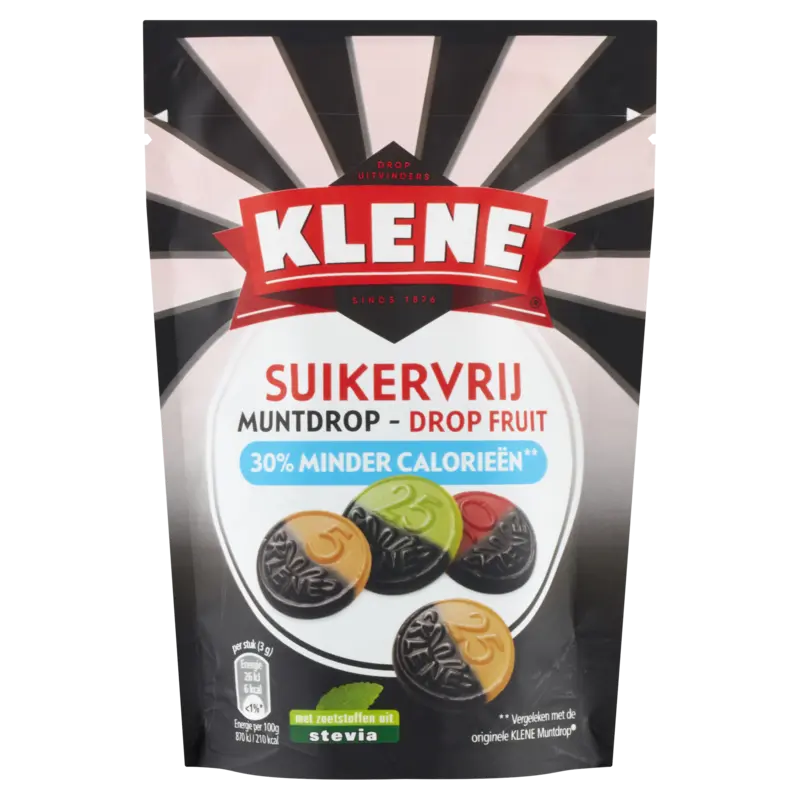 Klene Suikervrij muntdrop drop fruit